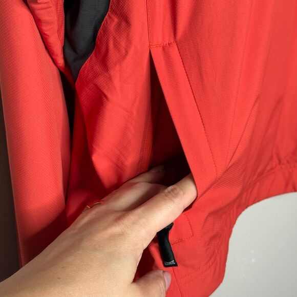 Cutter & Buck Mens Jacket Large Orange Black Pullover 1/4 Zip Windbreaker Active - Picture 7 of 12